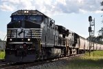 Eastbound grain train approaches the C&O diamonds